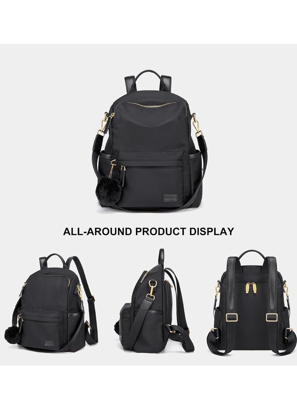 Cinvai Krose Black Convertible Backpack Travel School Tote Bag - Picture 4 of 5